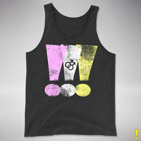 Twink Pride Grunge Exclamation Points Premium Tank Top - Charcoal Triblend